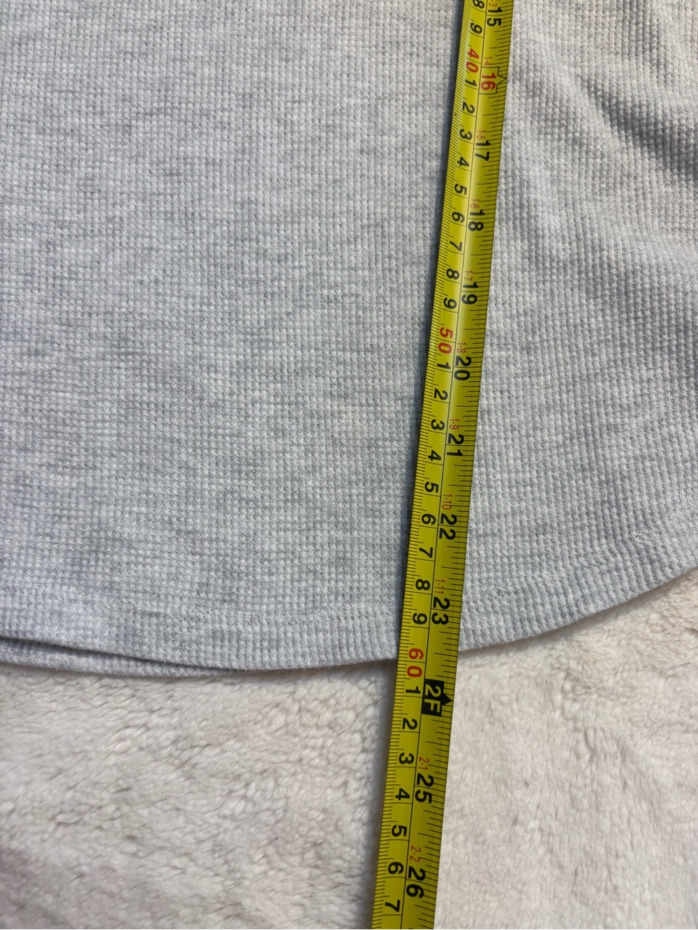 🇺🇸 GAP Thermal Top Lg Heather Light Gray Waffle Knit Long Sleeve Crewneck Cotton - Picture 11 of 12